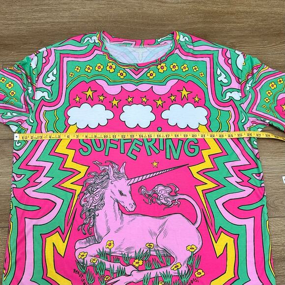 Colorful Unicorn Graphic Women's Blouse - Picture 6 of 10